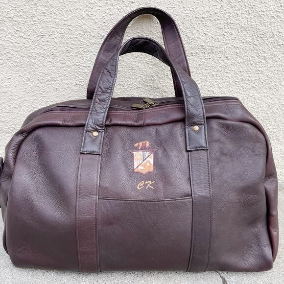 California Golf Other - Brown Leather Cal Club California Golf Club SF Bag Embroidered "CK" Initials